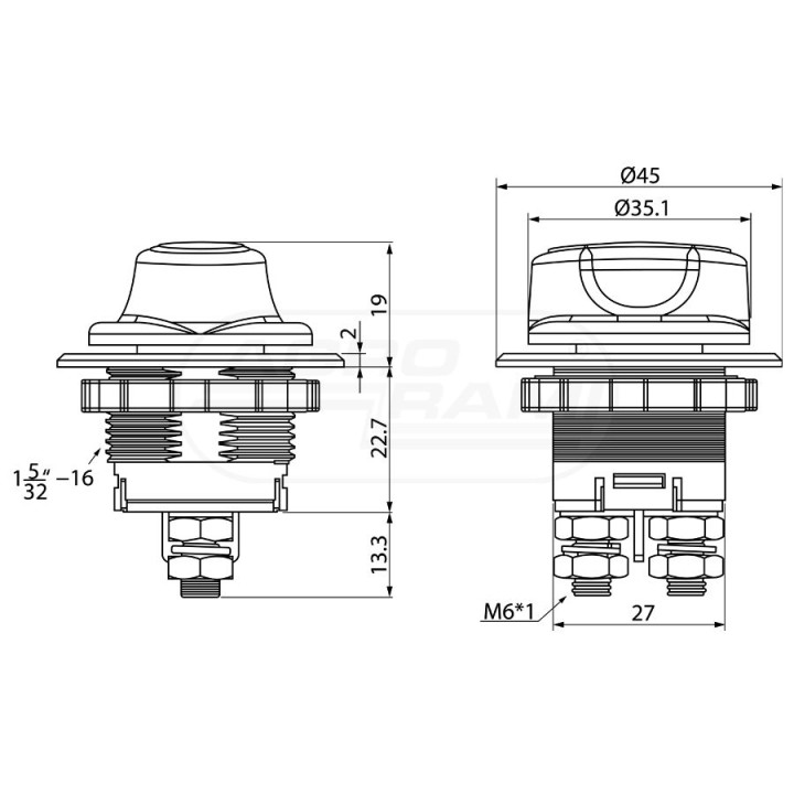 Wyłącznik/Odłącznik prądu uniwersalny 32V 100A HC CARGO 181687
