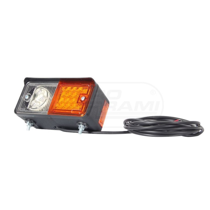 Lampa zespolona przednia prawa, 12V-24V+ przewody 185cm YLY-S 4x0,75mm2, diody 491, W07DP WAŚ
