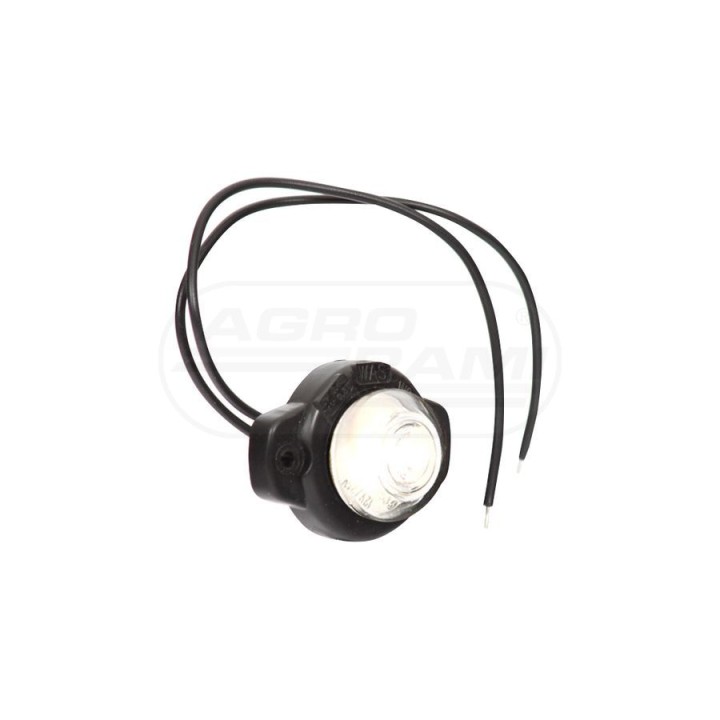 Lampa obrysowa przednia, jednofunkcyjna, 12V-24V + przewody 22cm LgY-S 0,75mm2, diody 129, W24 WAŚ