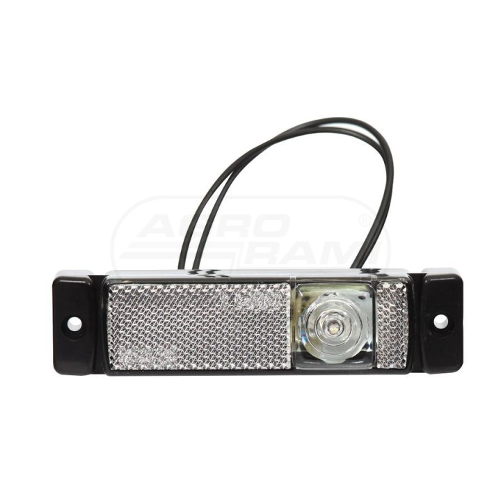 Lampa zespolona obrysowa przednia, 12V-24V + przewody 21cm LgY-S 0,75mm2, diody 222, W45 WAŚ