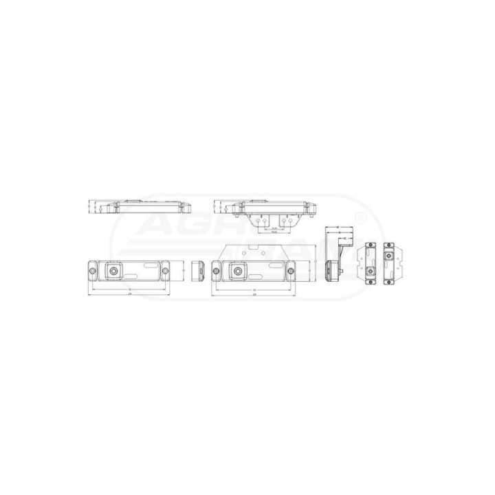 Lampa zespolona obrysowa przednia, 12V-24V + przewody 21cm LgY-S 0,75mm2, diody 222, W45 WAŚ