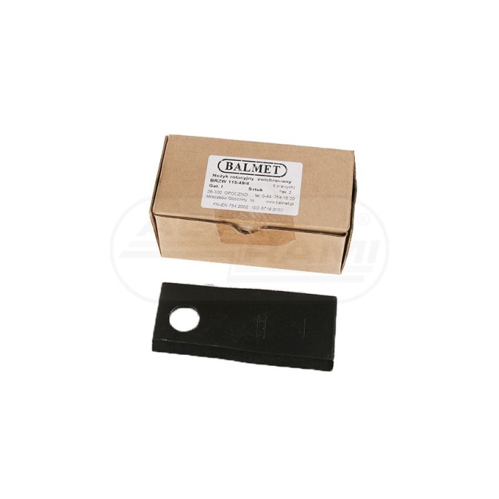 Nożyk kosiarki SAMASZ 115x49x4 Fi 19 mm - paczka 25 sztuk RS 115 P 108x48x21 GERPOL
