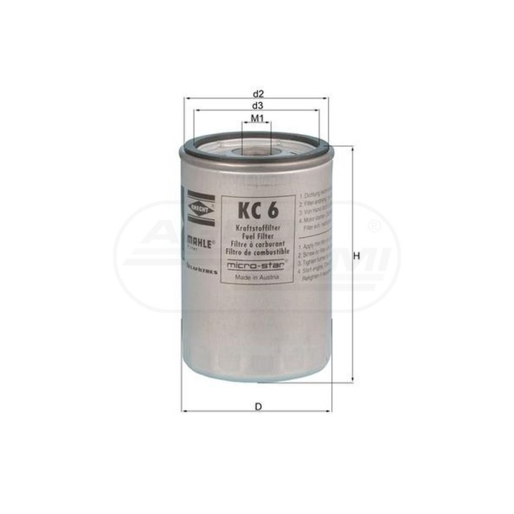 Filtr paliwa  FF-5074 .RENAULT,VOLVO,SCANIA , kc24 , MAHLE CL-6565010, 5000814227 ,BF988, 6565010 MAHLE | KNECHT FILTERS