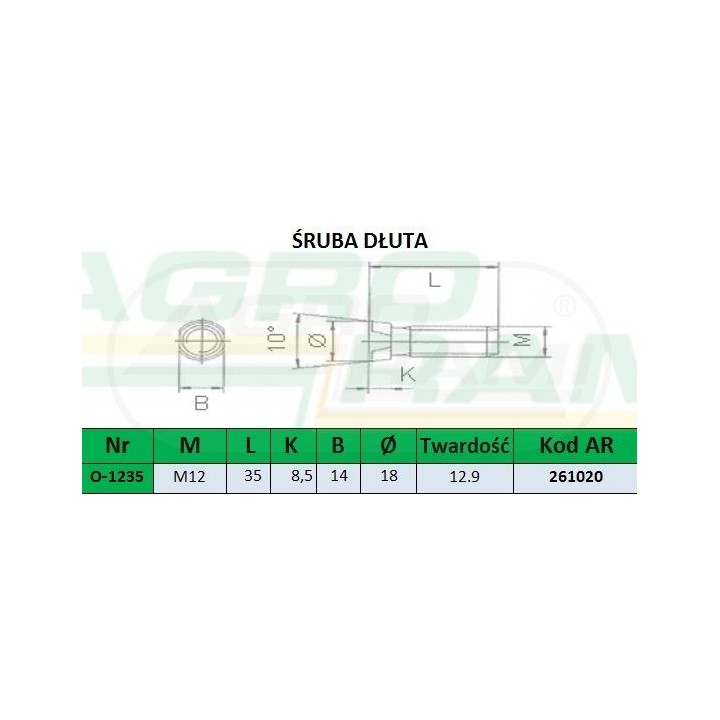 ŚRUBA Z NAKRĘTKĄ M12X35 12.9 (Z WCIĘCIEM DWUSTRONNYM) PREMIUM 27004113, 501000V