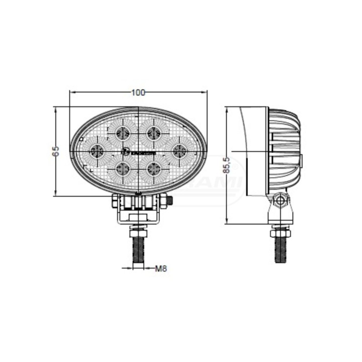 Lampa robocza OSRAM z 24LED, owalna, rozproszona 10-30V TT TECHNOLOGY TT.13325 TT13325, TT.13325