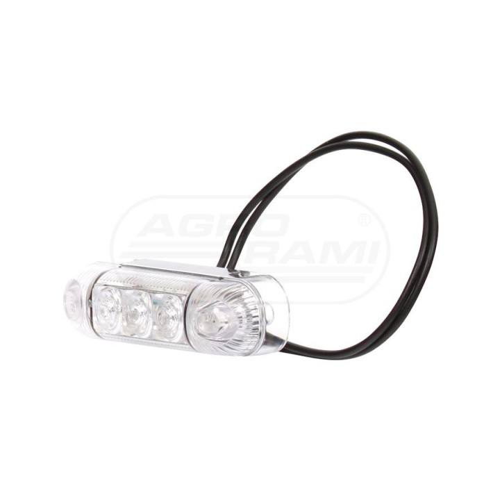 Lampa obrysowa przednia, jednofunckyjna, 12V-24V + przewody 22cm LgY-S 0,75mm2, diody 283, W61 WAŚ