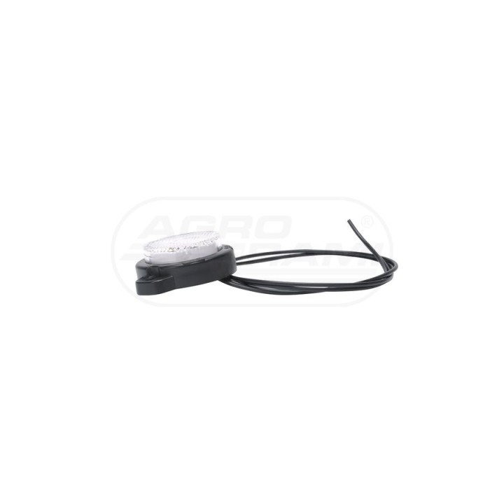 Lampa obrysowa przednia, jednofunkcyjna, 12V-24V + przewody 22cm LgY-S 0,75mm2, diody 650, W24RR WAŚ