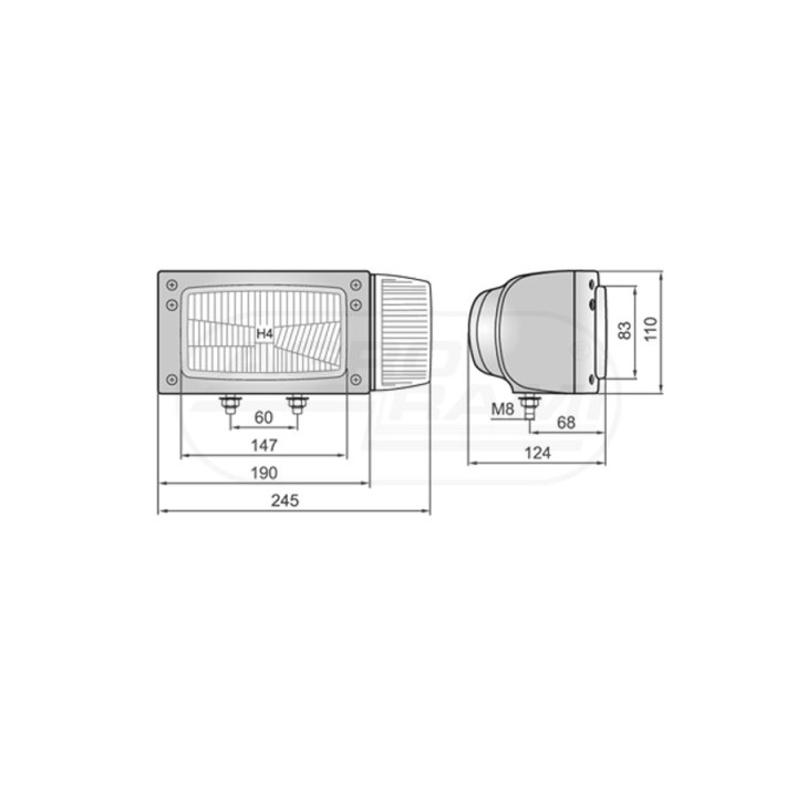 Reflektor przedni H-4 LEWY REPR1.24204 WESEM