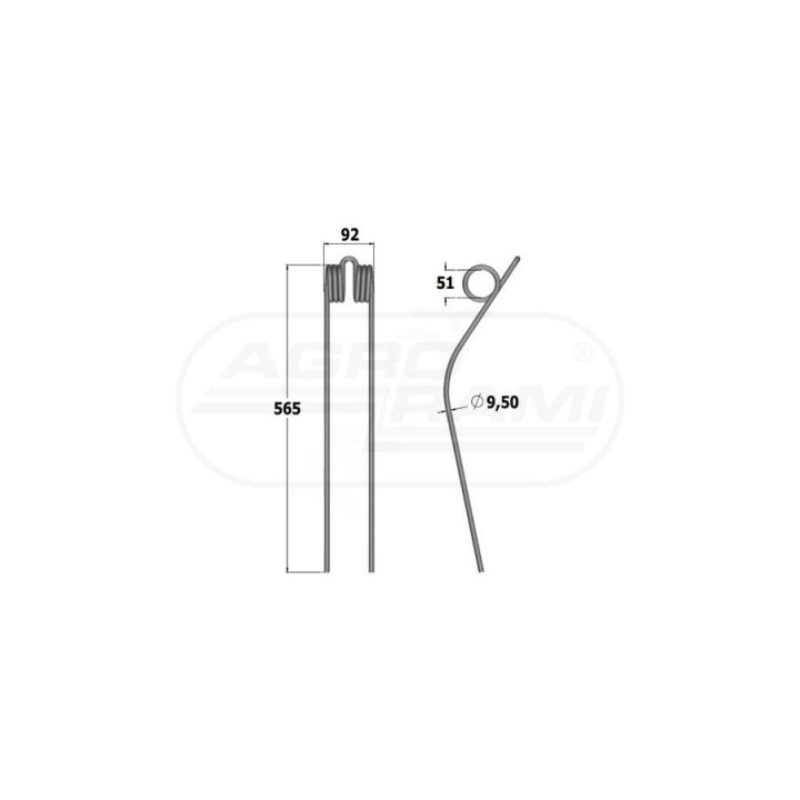 Palec przegrabiarki KUHN GA300,GA381,GA682,GA4101 KLI0242 , 57720200 PRODUKT POLSKI