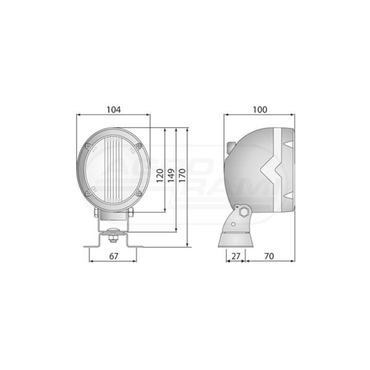 Lampa robocza owalna 104x120 LOR4.39020 WESEM