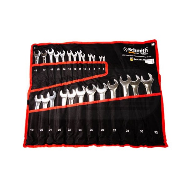 Kpl. kluczy płasko-oczkowych 25 szt