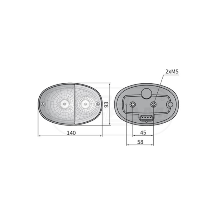 Lampa przednia owalna /pozyc-kierunk./A - ciągniki Zetor: Proxima, Proxima Power, Proxima Plus, LT3.48450 WESEM