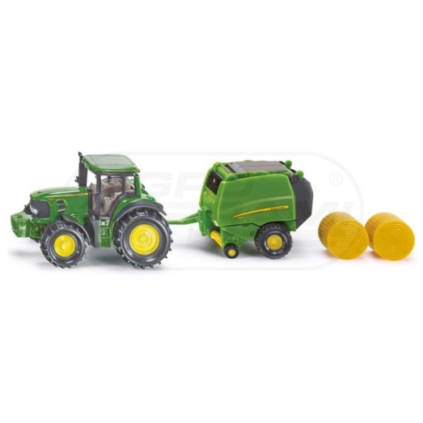 Traktor John Deere z prasą Siku S1665
