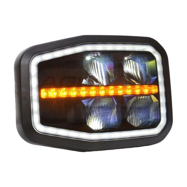 Lampa zesp.przednia pozioma prawa W188 (drogowa,mijania,pozycyjna,kier.jazdy i DRL) długi zawias