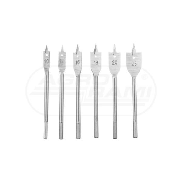 Wiertła do drewna łopatkowe komplet 6 sztuk Top Tools 60H860