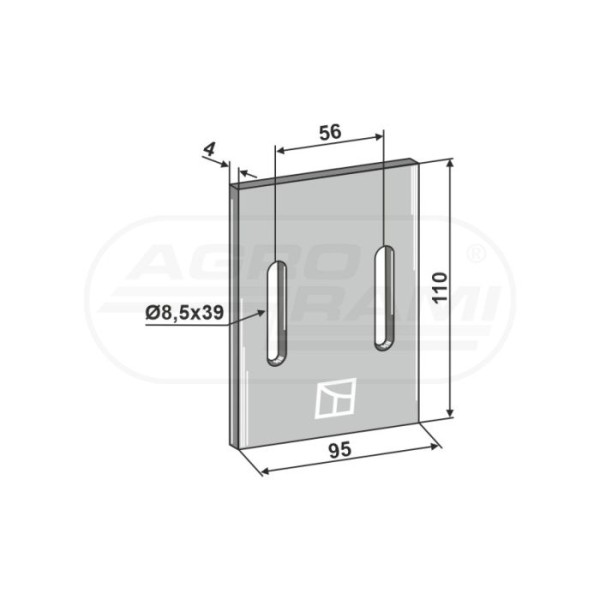 SKROBAK METALOWY DO WAŁU PACKERA 110X95 IND