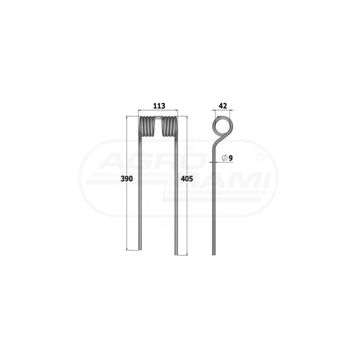 Palec Przetrząsacza Prawy PZ (Kverneland) KLI0259 PZ-340 , PZ-272 PRODUKT POLSKI