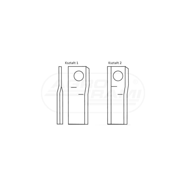 Nożyk zwichrowany 115x47x4 Fi 19 mm - paczka 25 sztuk R-9520420 PRAWY GERPOL