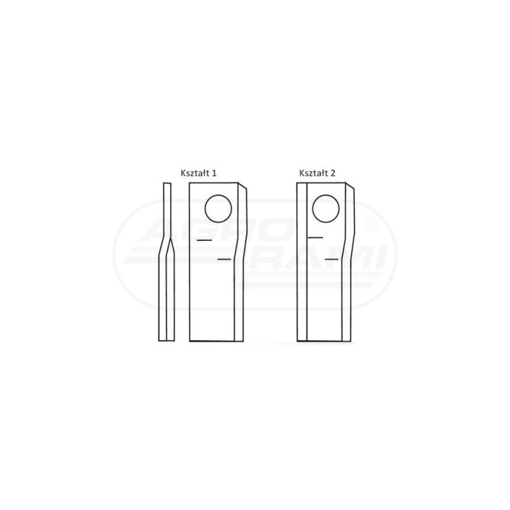 Nożyk zwichrowany 100x48x4 Fi 21 mm - paczka 25 sztuk R-434978/100 PRAWY GERPOL