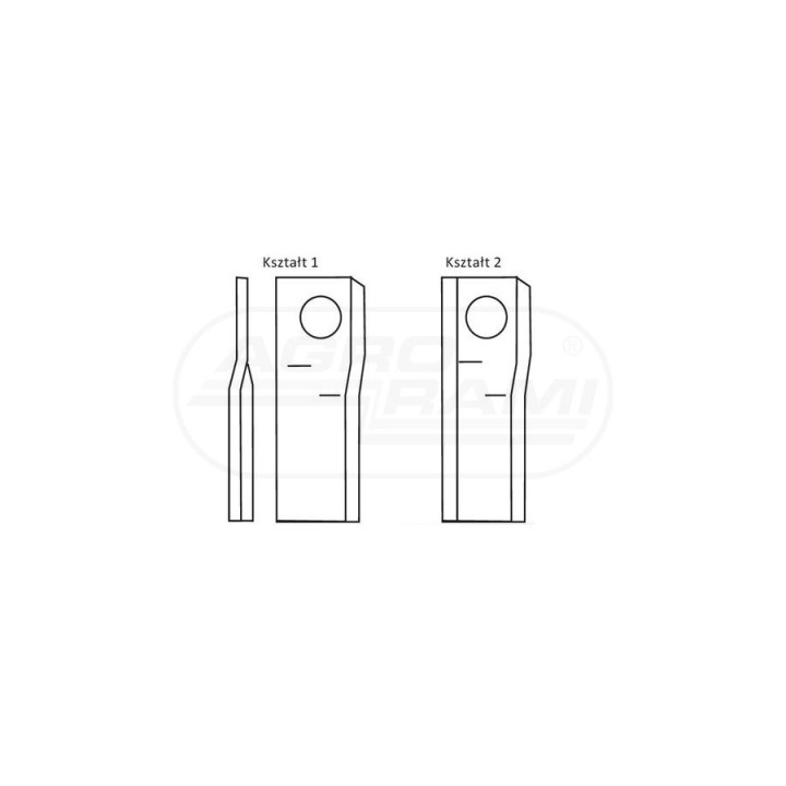 Nożyk zwichrowany 100x48x4 Fi 21 mm - paczka 25 sztuk R-434977/100 LEWY GERPOL