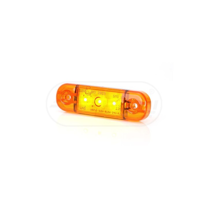 Lampa pozycyjna boczna, jednofunkcyjna, 12V-24V + przewody 23cm LgY-S 0,75mm2, diody 708, W97.1 WAŚ