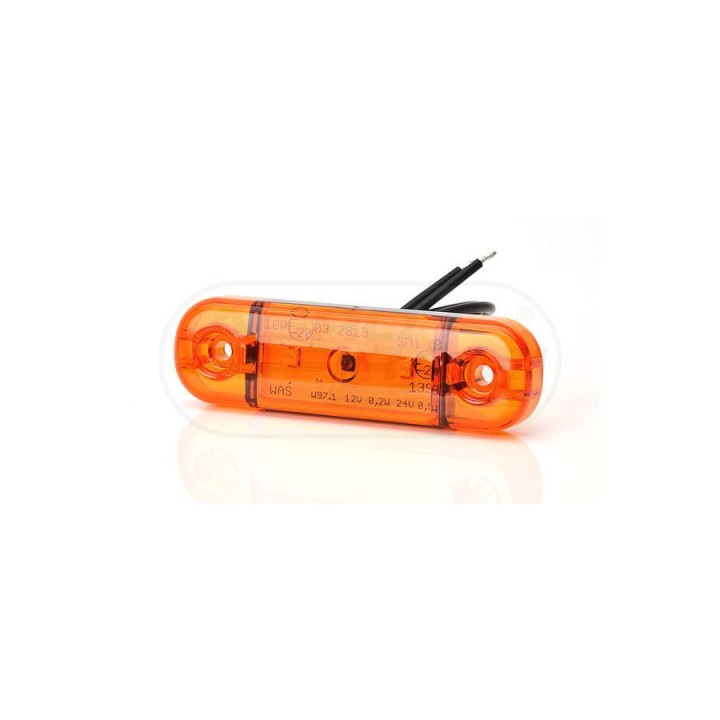 Lampa pozycyjna boczna, jednofunkcyjna, 12V-24V + przewody 23cm LgY-S 0,75mm2, diody 708, W97.1 WAŚ