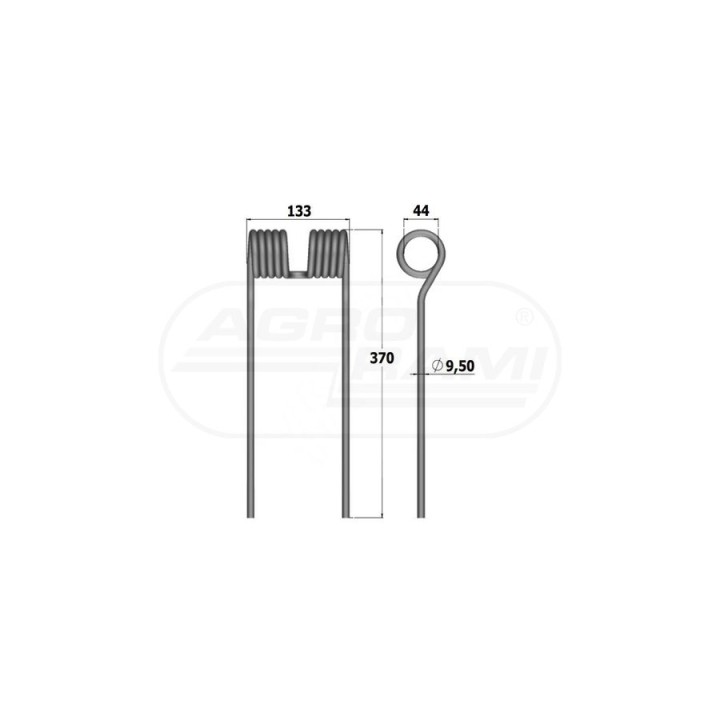 Palec przetrząsaczo-zgrabiarki Claas dł 370mm KLI02313 , 9568151