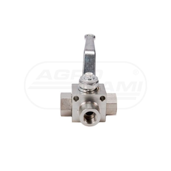 Zawór kulowy hydrauliczny 3-drogowy 32-38BSP z otworami mocującymi 500 bar