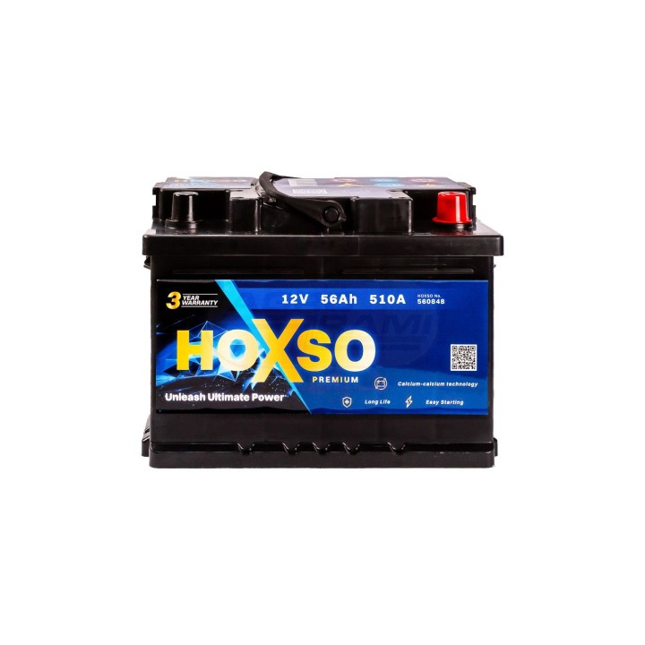 Akumulator 12V 56AH 510A 3 lata gwarancji 12V56AH510A HOXSO