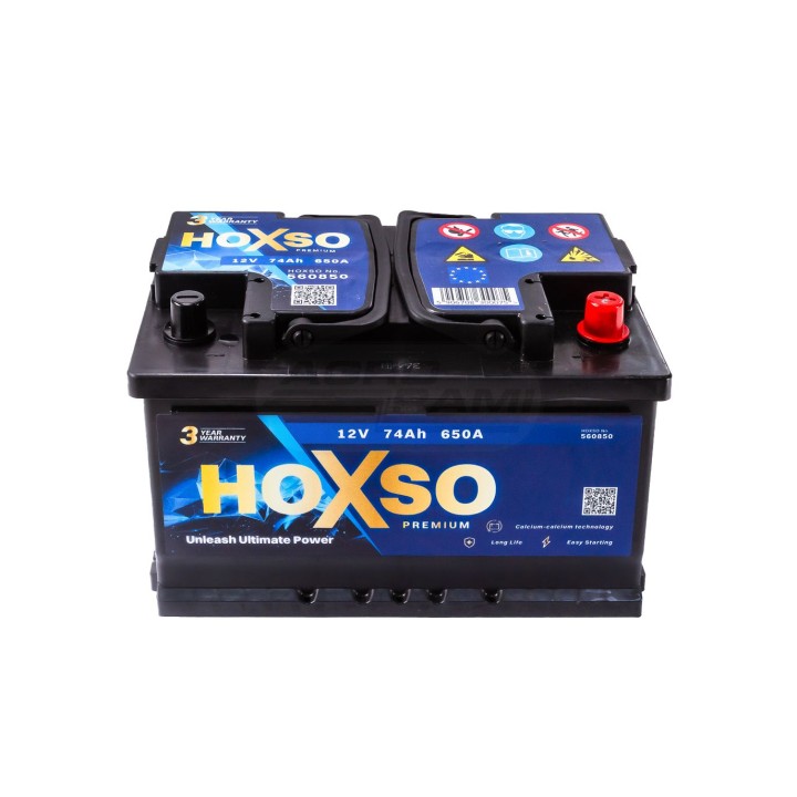 Akumulator 12V 74AH 650A 3 lata gwarancji 12V74AH650A HOXSO