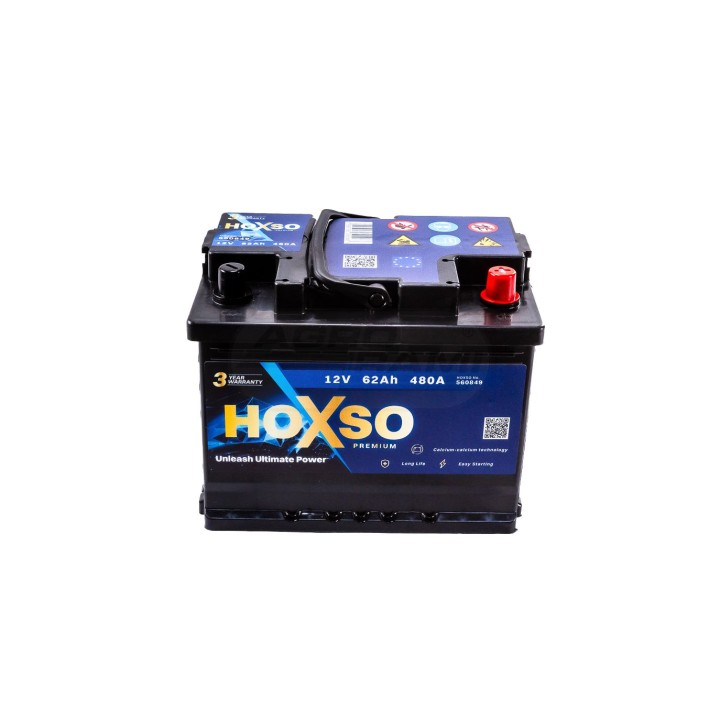 Akumulator 12V 62AH 480A 3 lata gwarancji 12V62AH480A HOXSO