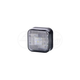 Lampa obrysowa kwadratowa z odblaskiem diodowa Biała 12/24 LD096 HORPOL