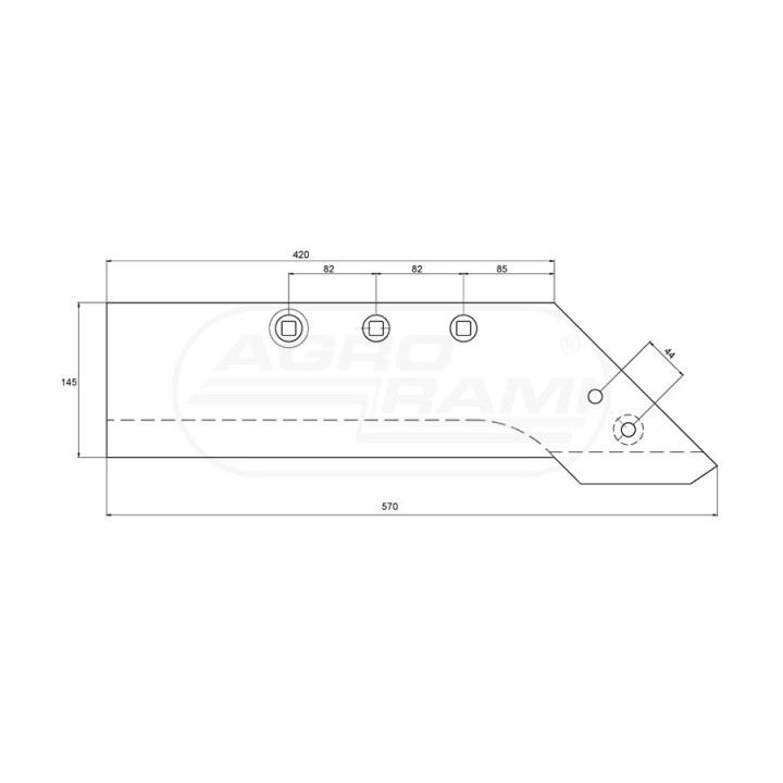 Lemiesz niekompletny prawy do dłuta PO0388 1117511500 AGRO-INTERSTAR