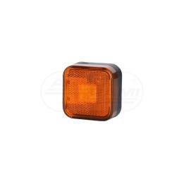 Lampa obrysowa kwadratowa z odblaskiem diodowa Żółta 12/24 LD097 HORPOL