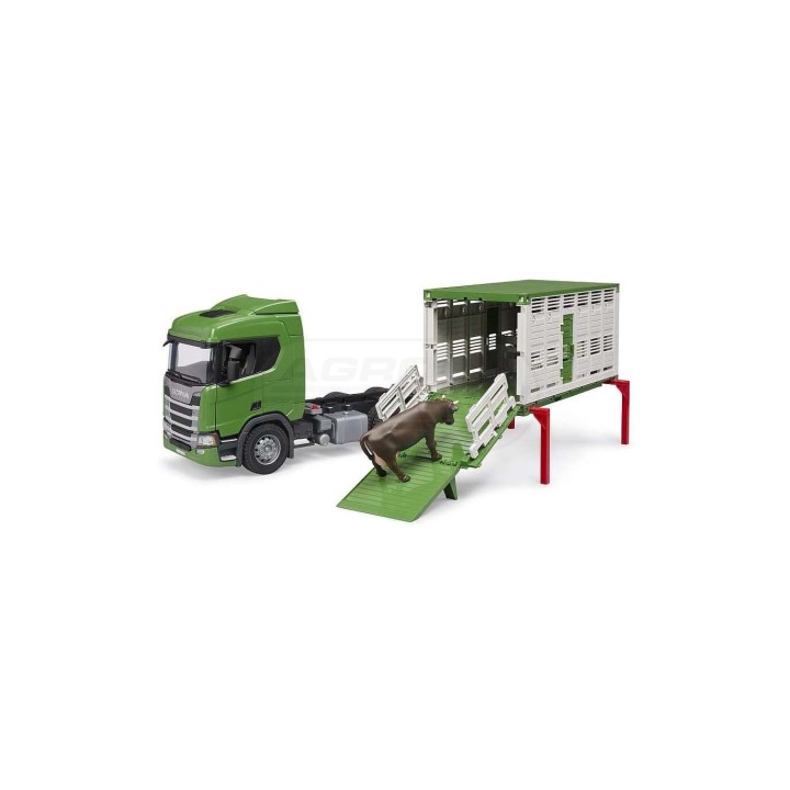 Scania do przewozu zwierząt z figurką byka Bruder 3548 BR3548 BRUDER