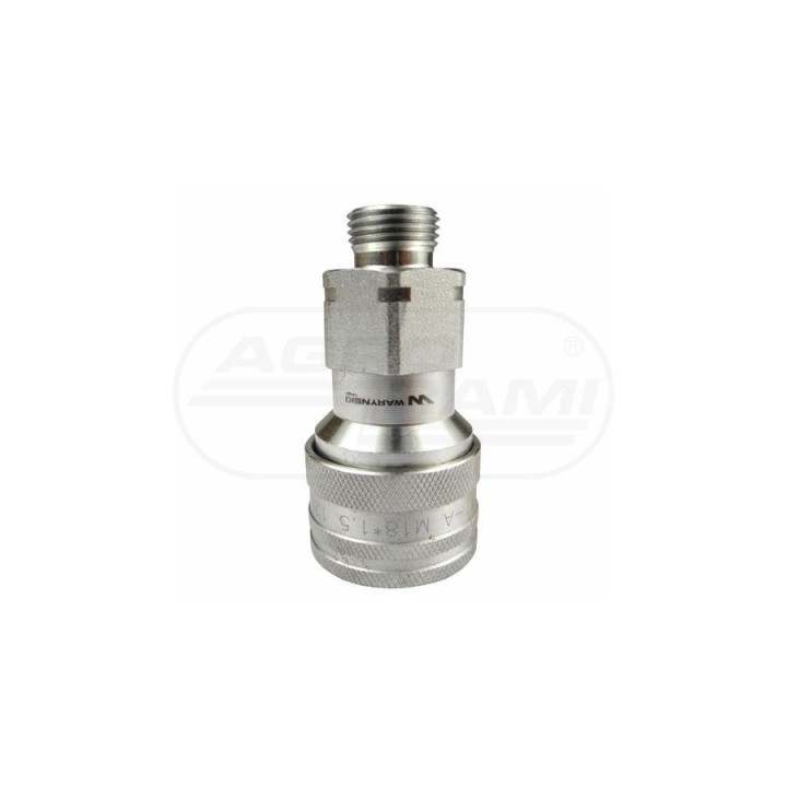 Szybkozłącze hydrauliczne gniazdo M18x1,5 gwint zewnętrzny EURO 9100818G WARYŃSKI Waryński