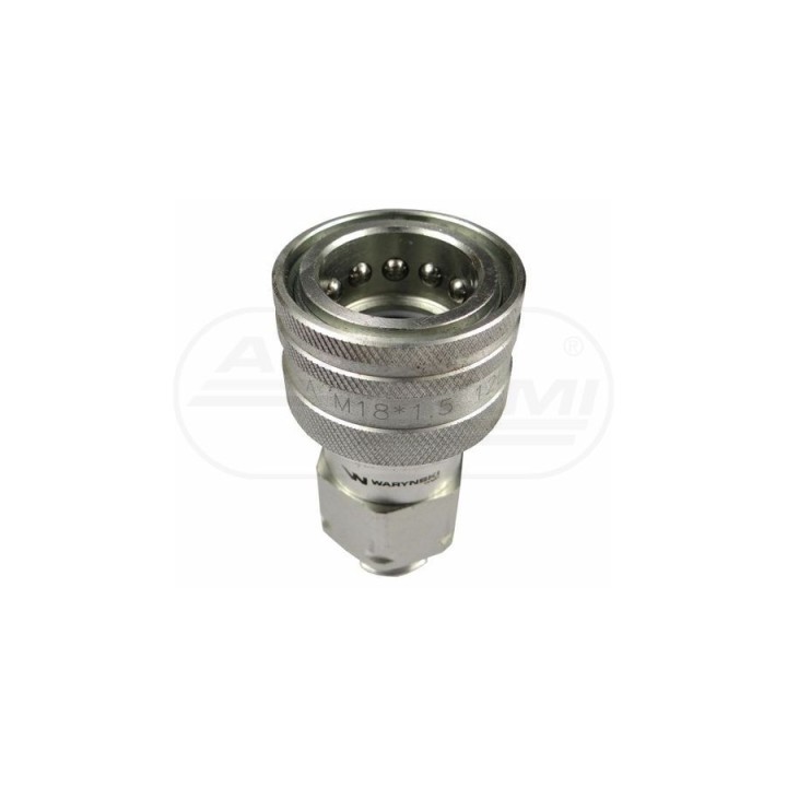 Szybkozłącze hydrauliczne gniazdo M18x1,5 gwint zewnętrzny EURO 9100818G WARYŃSKI Waryński