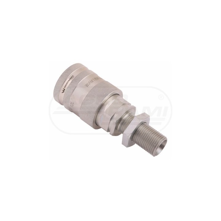 Szybkozłącze hydrauliczne gniazdo long z eliminatorem ciśnienia M18x1,5 gwintzewnętrzny EURO 9100818GL ISO 7241-A WARYŃSKI Waryń