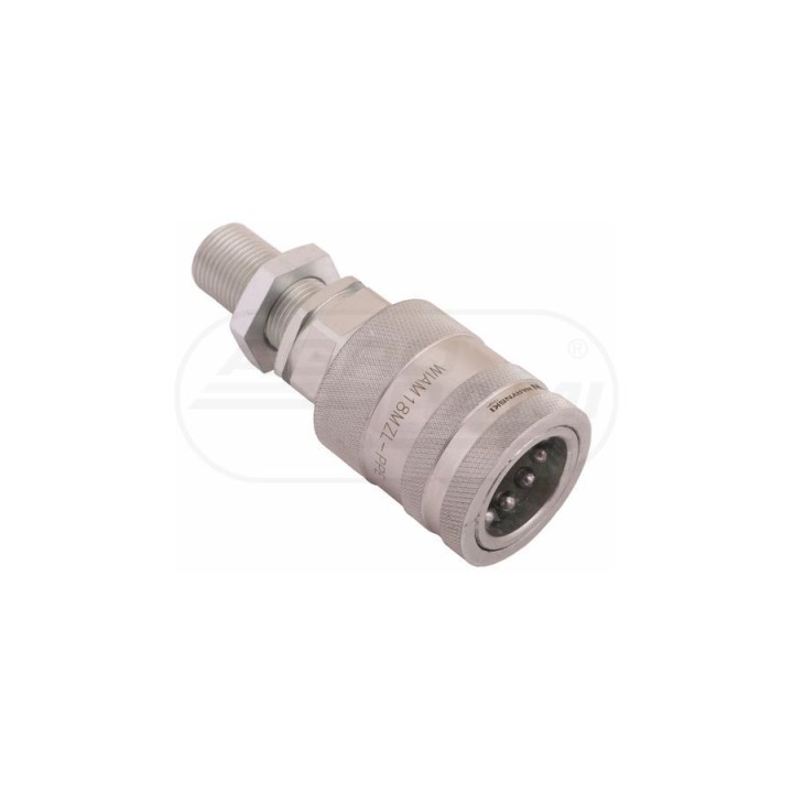 Szybkozłącze hydrauliczne gniazdo long z eliminatorem ciśnienia M18x1,5 gwintzewnętrzny EURO 9100818GL ISO 7241-A WARYŃSKI Waryń