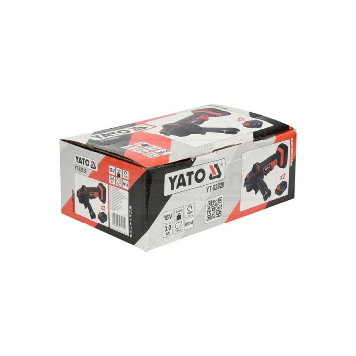 Szlifierka kątowa 2 akumulatory oraz ładowarka YATO 18V 3Ah 125 mm YT82828
