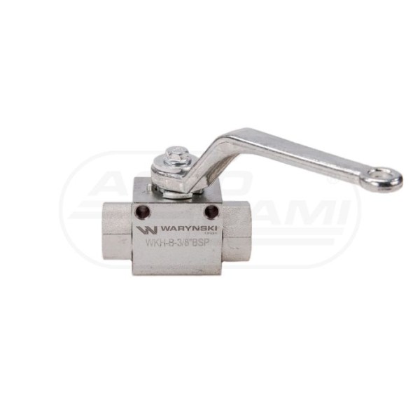 Zawór kulowy hydrauliczny 2-drogowy 22-38BSP z otworami mocującymi 500 bar