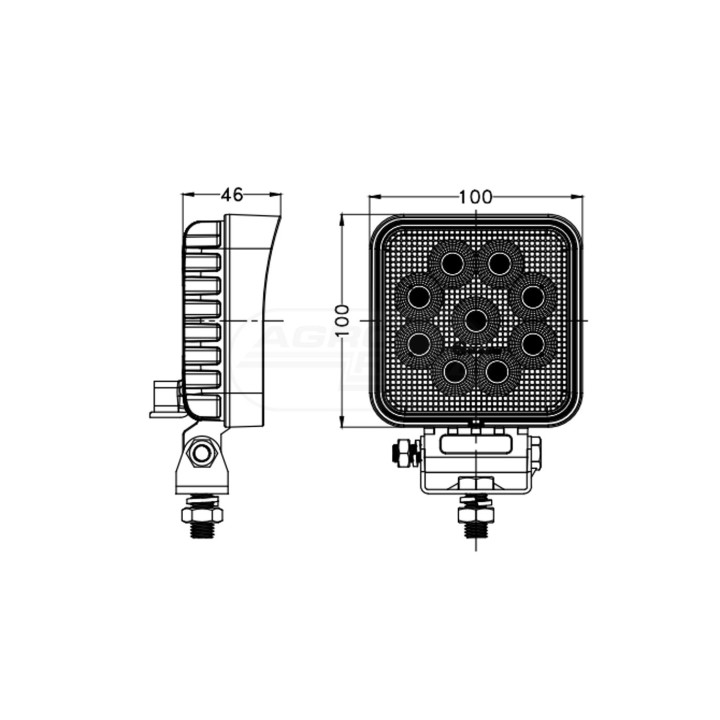 Lampa robocza OSRAM z 36 LED, kwadratowa, rozproszona 10-30V TT TECHNOLOGY TT.13336