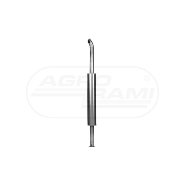 Tłumik okrągły długi gięty wylot INOX