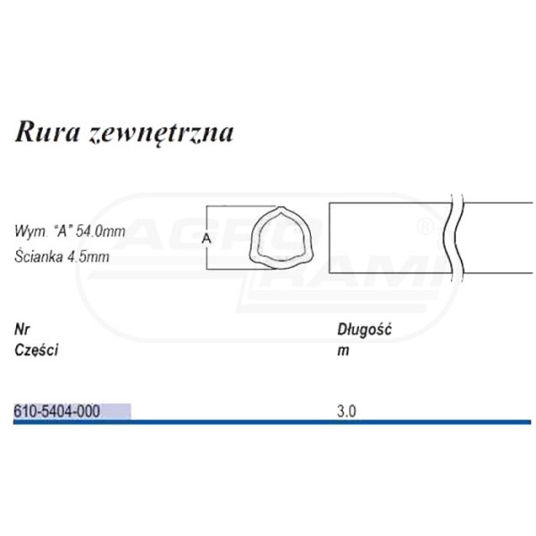 Rura trójkąt D54 zew