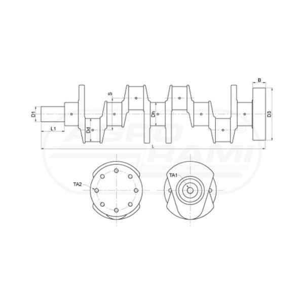 Wał korbowy D226-B6 MWM - czop Gł-70mm kor. 63mm Genmot KUTY