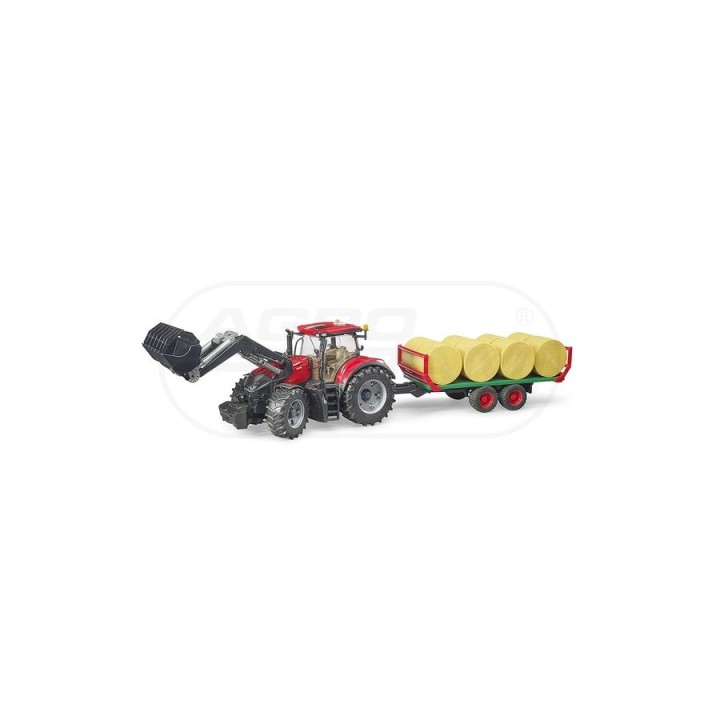 Traktor Case IH Optum 300CVX + przyczepa do transportu balotów Bruder 03198 BR03198 BRUDER