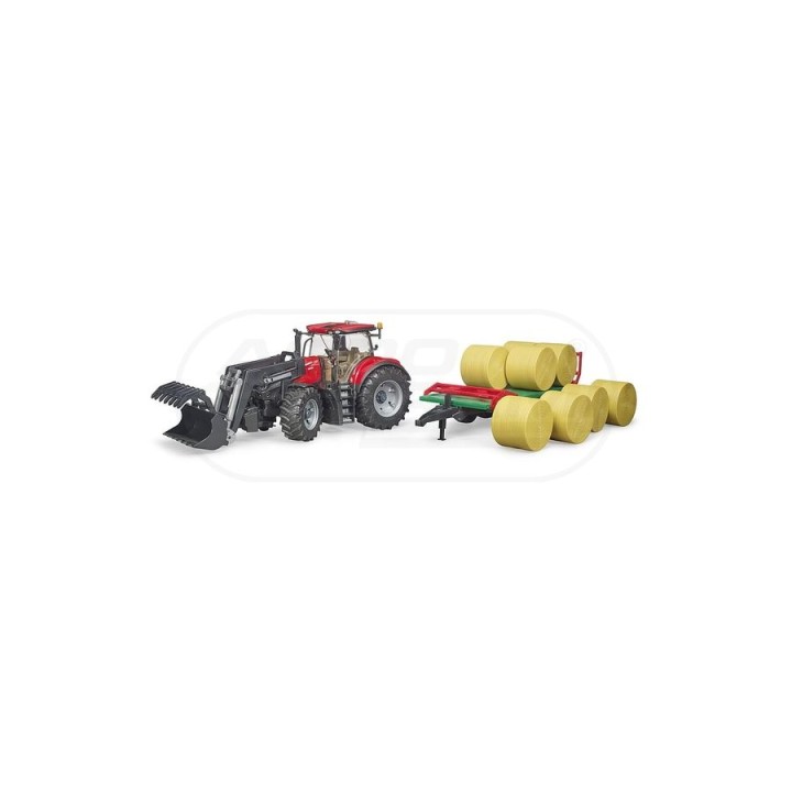 Traktor Case IH Optum 300CVX + przyczepa do transportu balotów Bruder 03198 BR03198 BRUDER