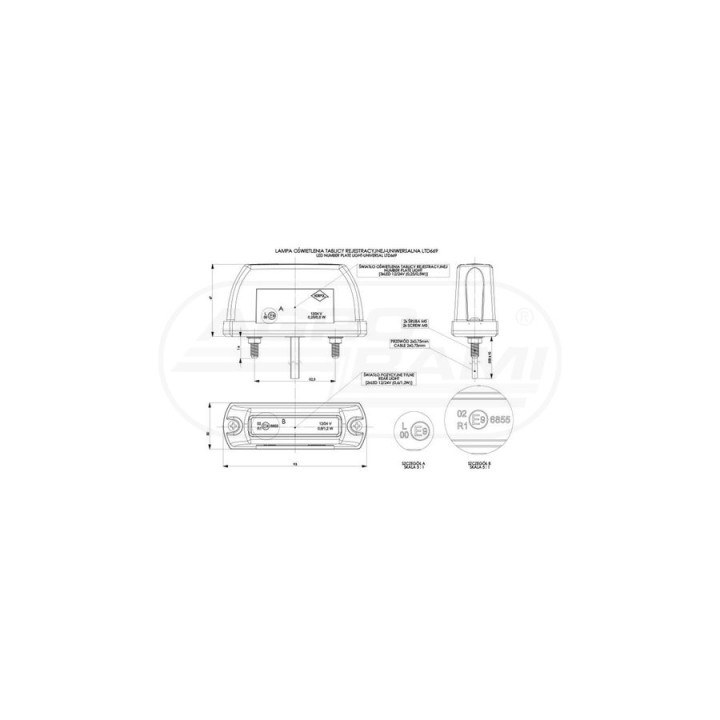 Lampa oświetlenia tablicy LTD 669 HORPOL