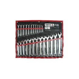 Klucze płasko-oczkowe z polerowaną główką YATO 6-32 mm 25 elementów YT0365