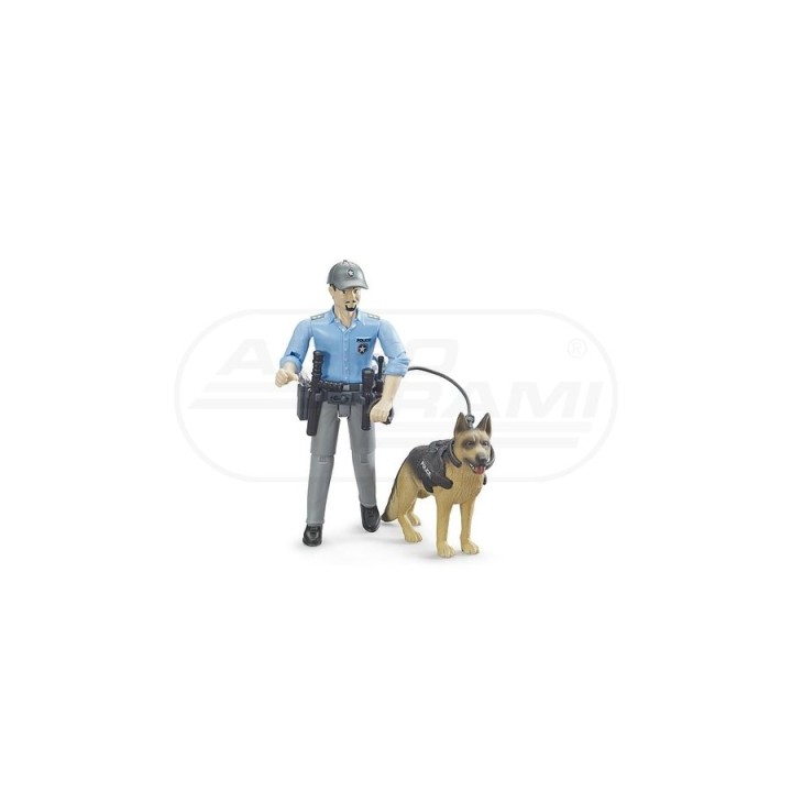 Figurka policjanta z psem i ekwipunkiem Bruder 62150 BR62150 BRUDER